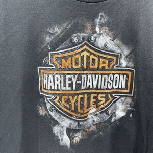 Harley Davidson Motorcycles Mens 3XL Large Front Logo Spell Out Banff Canada EUC